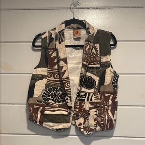 Chico's Earthy Tribal Print Vest. Size - 2 (Chico’s)